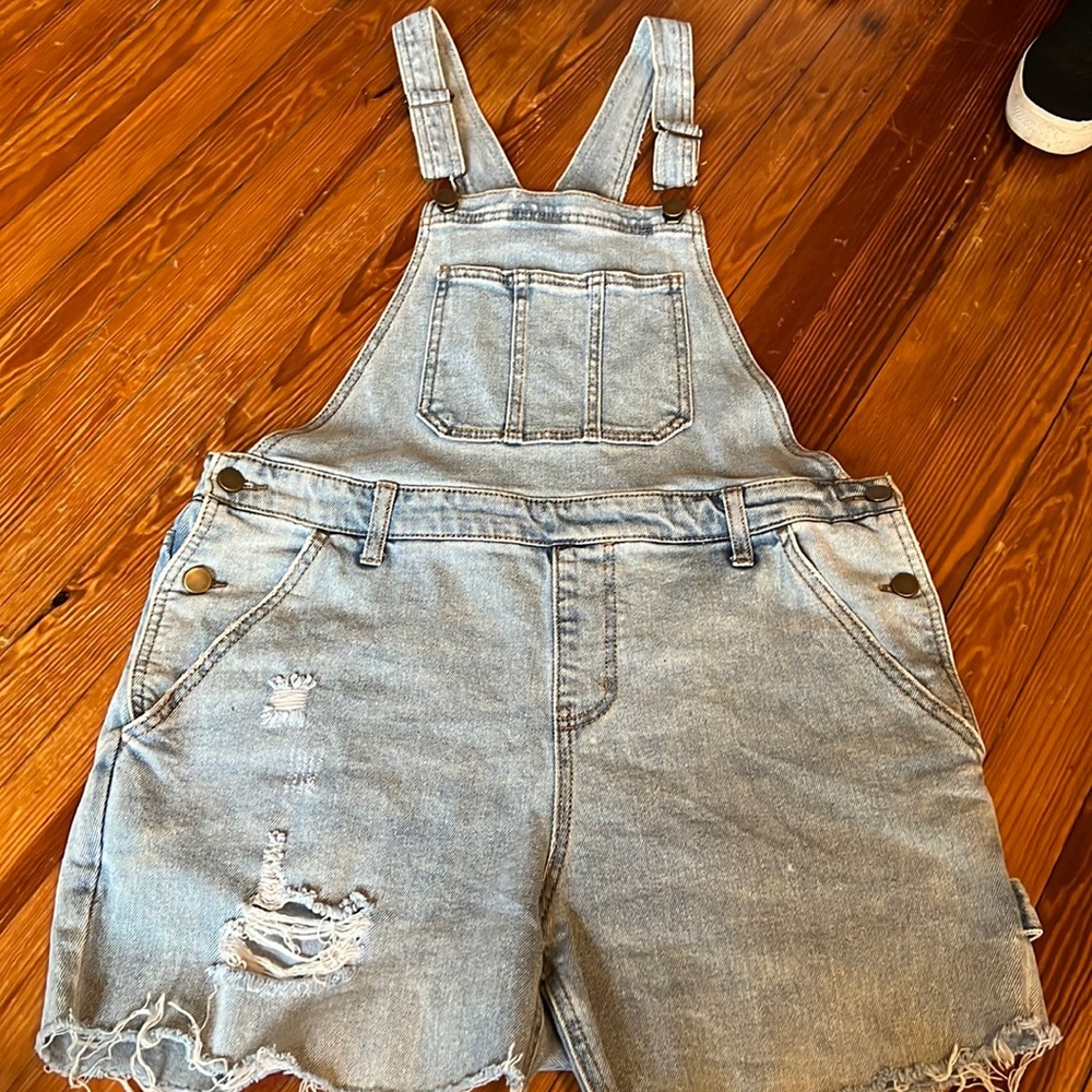 Denim Overalls Shorts